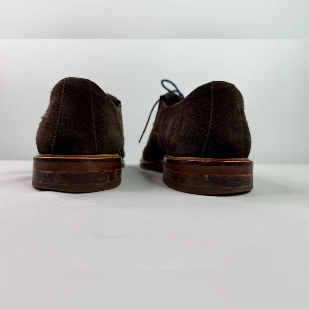 Joseph Abboud Dark Brown Leather Suede Plain Toe Oxford Shoes Size 10